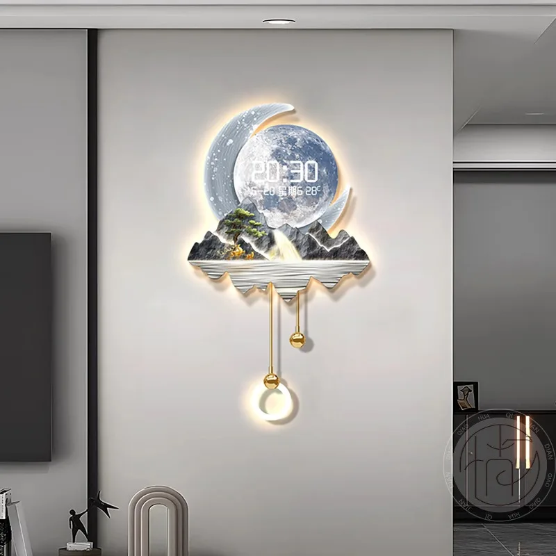 Modern Restaurant Clock Wall Creative Fashion Design Living Room Led Luxury Wall Watch Bedrooms Horloge Murale Home Decoration