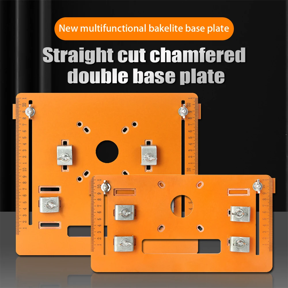 Cutting Machine Base Plate 90 Flat 45 Oblique Woodworking Cutting Circular Saw Trimmer Bakelite Router Milling Flip Board Tool