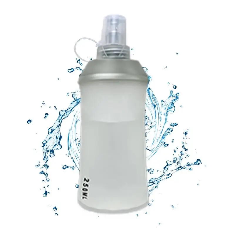 

Мягкие бутылки для воды для пеших прогулок, складная бутылка с широким горлом, фляжка для бега, удобная для путешествий силиконовая Складная Компактная и мягкая фляжка для