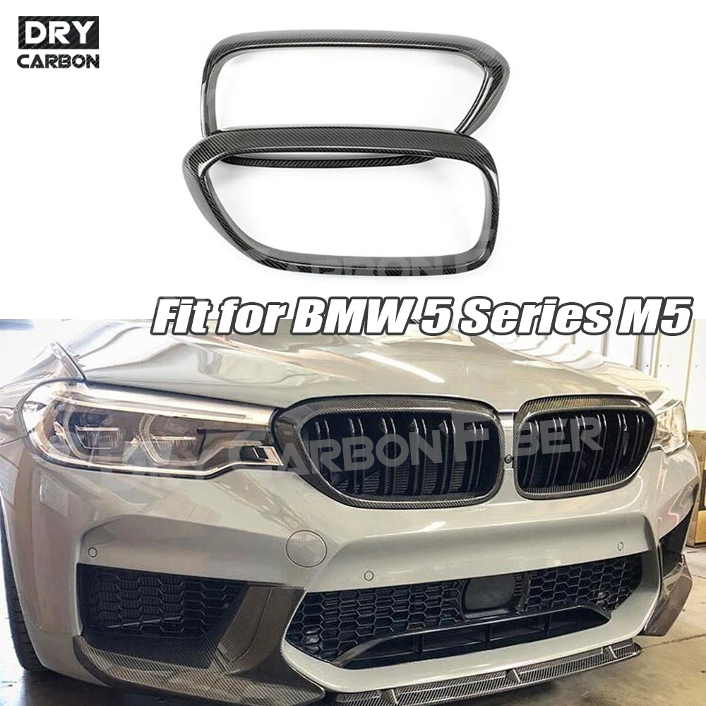 

Dry Carbon Front Middle Grille Frame Grill Mesh Cover For BMW 5 Series G30 F90 M5 2018 2019 Car Styling Tuning Accessories Trims