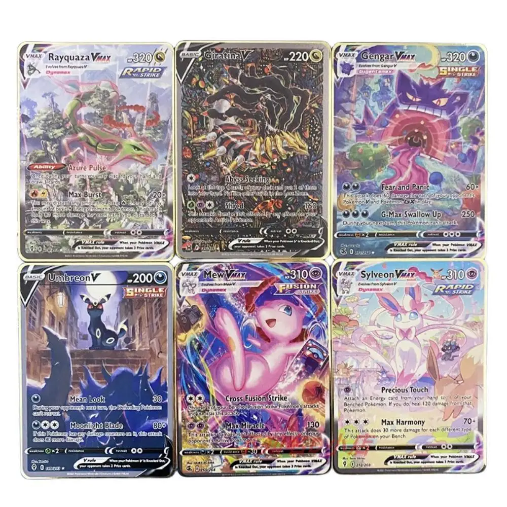 Pokemon English Version Self Made Single Card Anime Cartoon Metal Card Sylveon Arceus Charizard Mew Game Collection Card