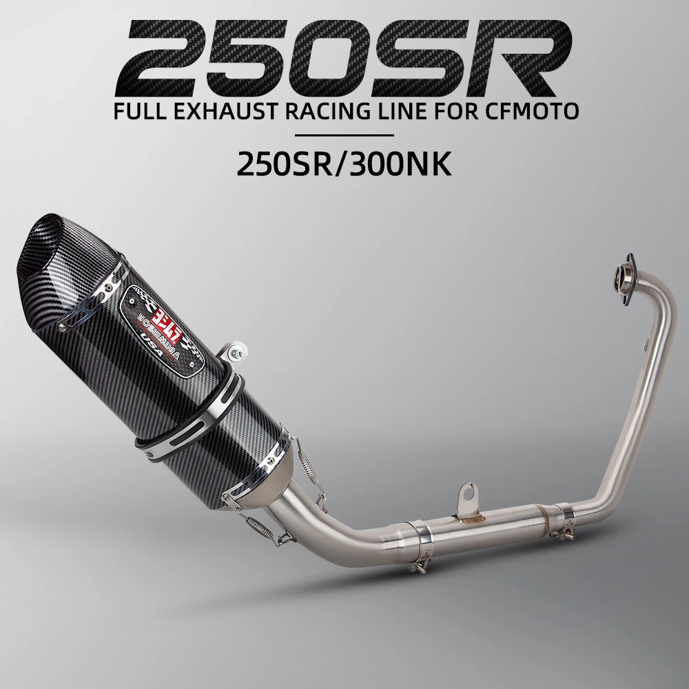 For CFmoto NK250 250SR NK300 300SR Full System Motorcycle Exhaust Escape Moto Modified Front Mid Link Pipe Connect R77 Muffler