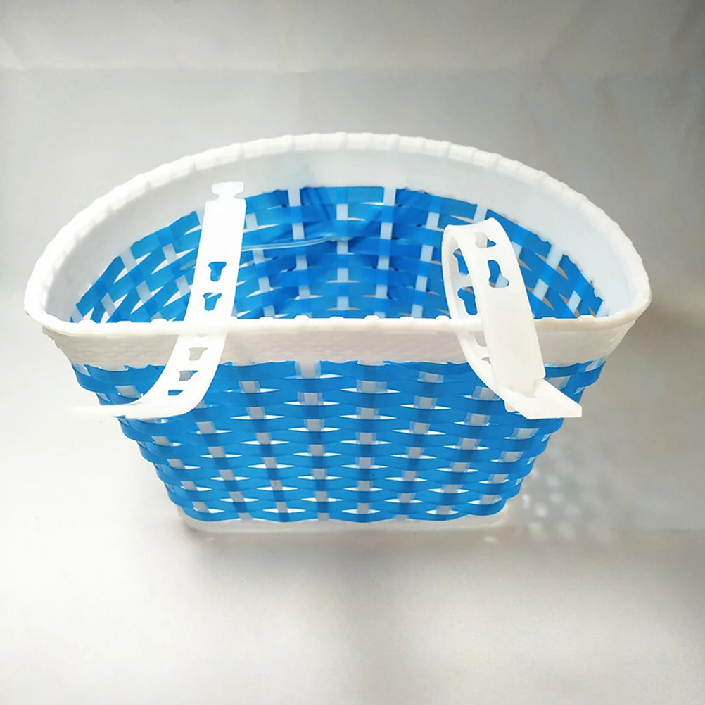 Bike Front Basket Hand Woven Plastic Accessories Durable Design Easy Assembly Removal Multiple Uses
