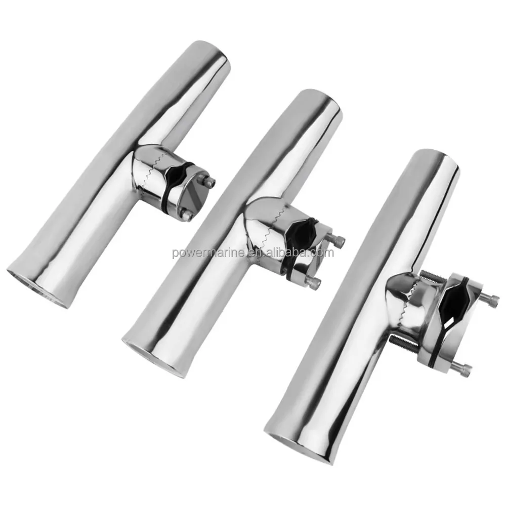 Adjustable Clamp-On Fishing Rod Holder 316 Stainless Steel Marine Hardware for Yacht Deck Boat Kayak