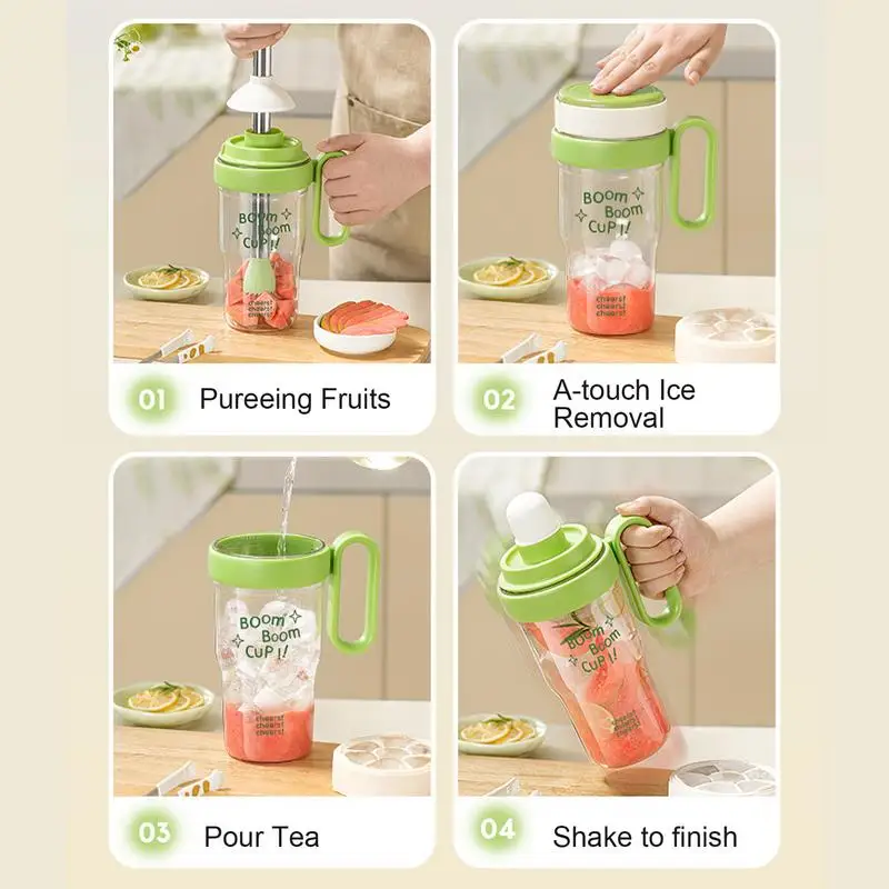 Drink Shakers Cocktail 33.8OZ Large Capacity Clear Alcohol Shaker Leakproof Multifunctional Mixer Shake Cup Bottle Blender For