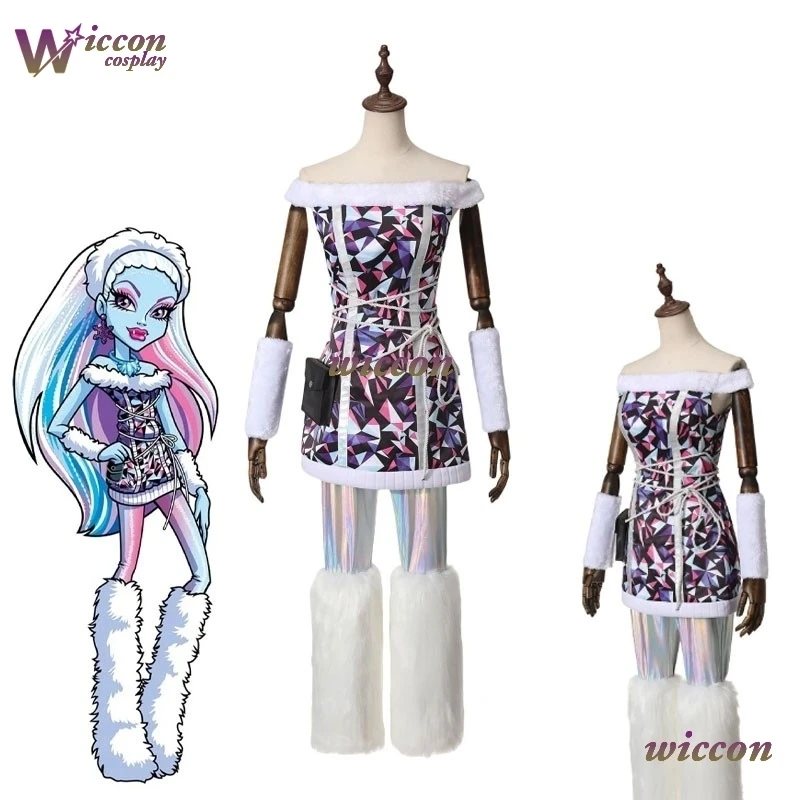 أزياء آبي بومينابل التأثيرية فستان فتاة المدرسة الثانوية مع جوارب قطيفة زي موحد لحفلات الهالوين كرنفال