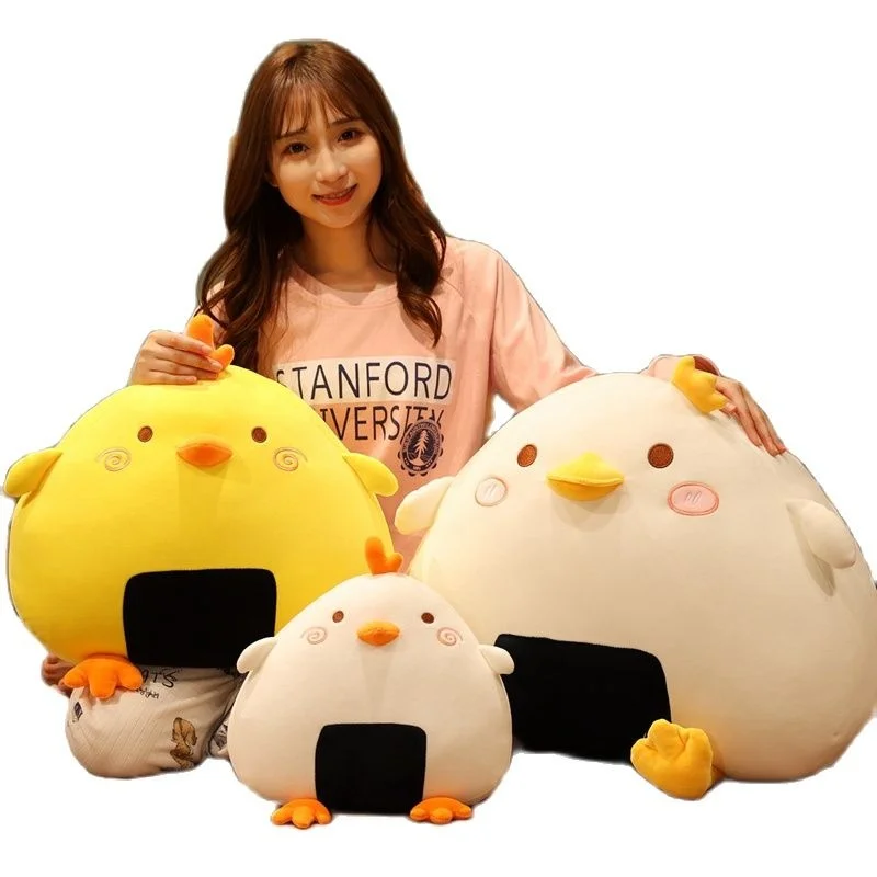 Japanese Sushi Rice ball Chicken Plush Throw Pillow Cute Soft Stuffed Cartoon Animals Chick Sushi Food Shape Bed Cushion Gift