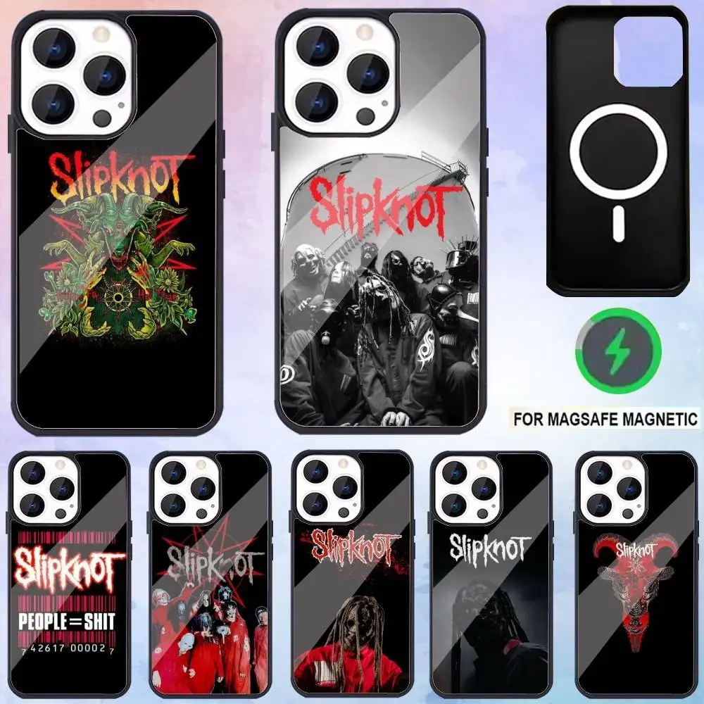 

M-My S-Slipknot Ban Phone Case For iPhone17,16,15,14,13,12,11 Plus,Pro Max Magnetic Magsafe Wireless Charging
