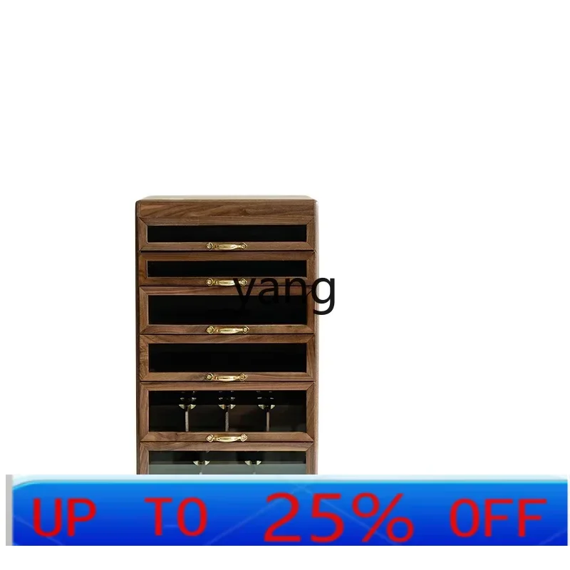 

LMMwalnut six-layer drawer storage tea locker medieval cabinet