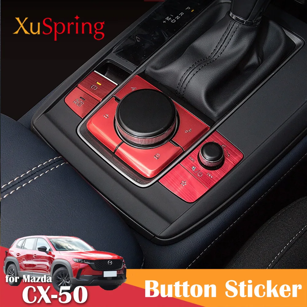

Для Mazda CX-50 CX50 2023 2024 Автомобильная панель переключения передач Ручка динамика кнопка наклейка крышка Декор Рамка ободок