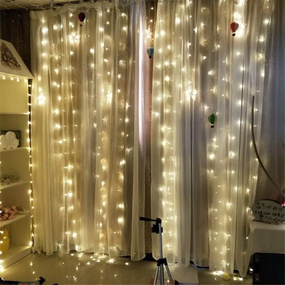 

Party Fairy Light Bedroom Christmas Decoration 3M 4M 6M Wedding Holiday String Light LED Outdoor Light 8 Mode USB Curtain Lights