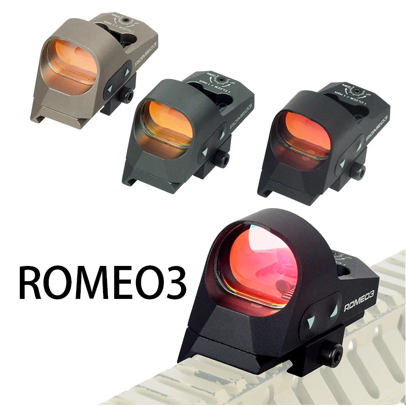 

ROMEO3 1X25MM Compact 3MOA Red Dot Sight Reflex Pistol Rifle Gun Hunting Sight Scope w/Picatinny Low Mount & 1.41 Riser QD Mount