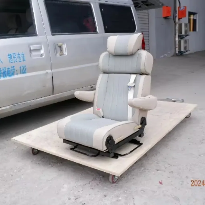 Luxury Leather Foldable Auto Bed Seat for Long Road Trip Comfortable Ergonomic Design Van Sofa with Detachable Pillow