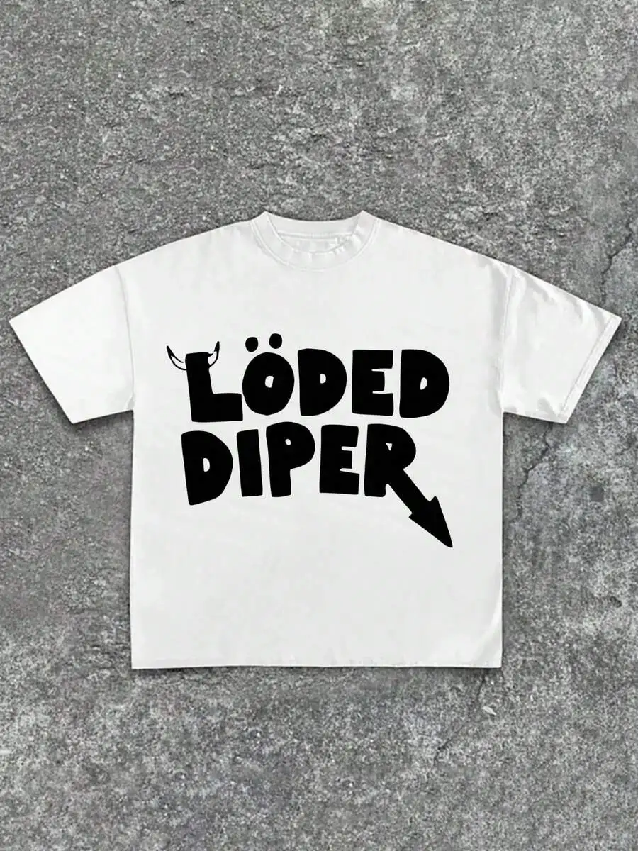 

Белая хлопковая футболка оверсайз с ярким графическим принтом и дизайном в виде стрелок