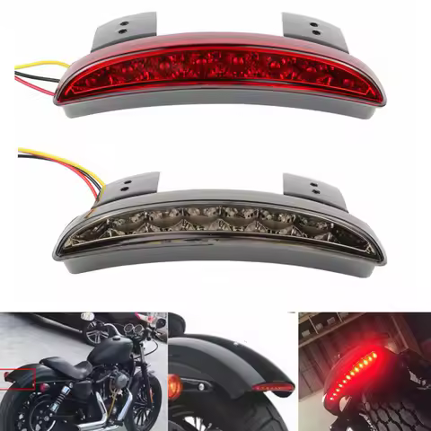 Motorcycle Lights Rear Fender Edge Red LED Brake Tail light Cafe Racer For Harley Davidson Touring Sportster XL 883 1200