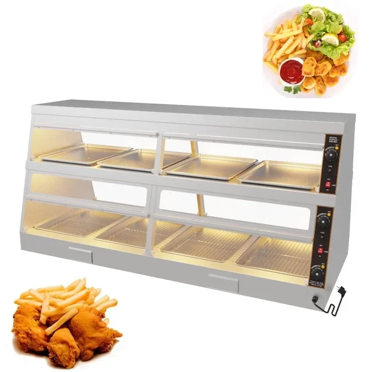 Commercial French Fries Display Moisturizing Design Warmer Station Hot Food Warmer Warming Display Showcase