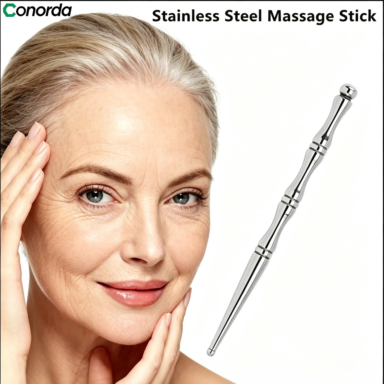 Conorda 4pcs Set Stainless Steel Manual Acupuncture Pen Deep Pressing Point Massager Tool For Body Relaxing Relief Pain Therapy