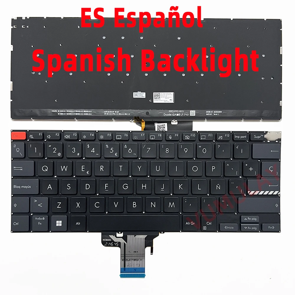 US/Latin/Spanish Backlit Keyboard for ASUS Vivobook Pro 14 X3400