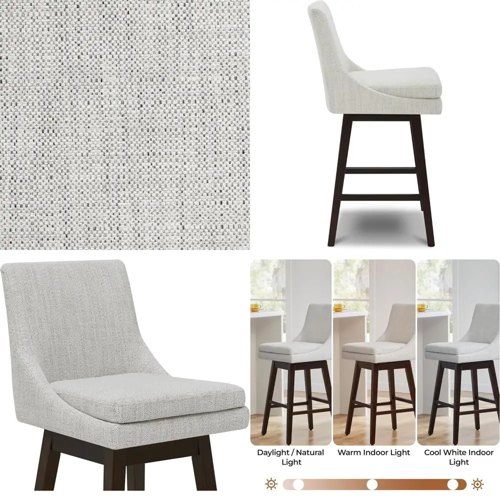 

Набор из 2 барных стульев с обивкой цвета слоновой кости, с поворотным механизмом и спинкой, высота сиденья 30,7 дюйма, сертифицировано SC