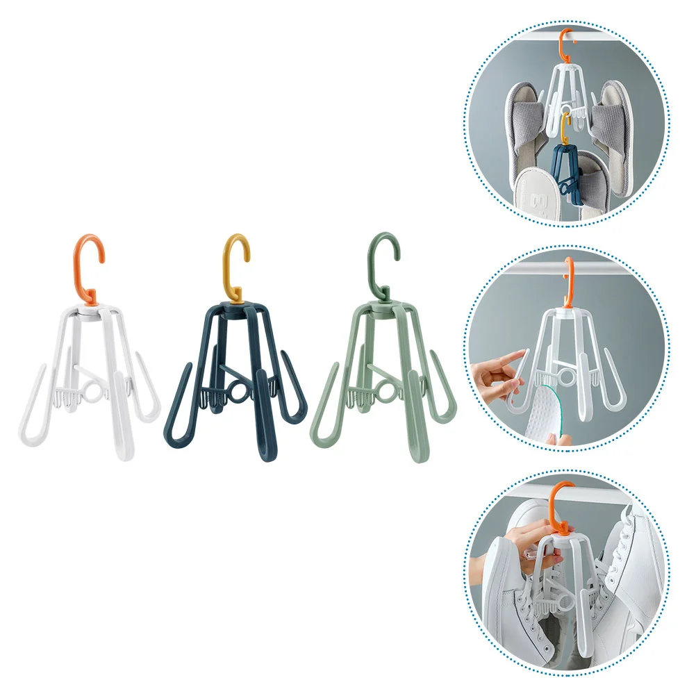 

3 Pcs Drying Rack Hook Shoes Racks Clothes Simple Plastic Hooks Inserts