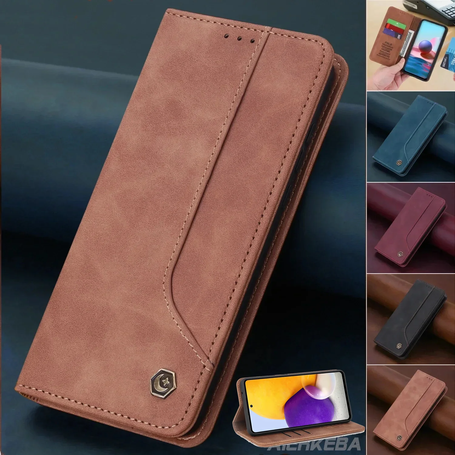 Flip Leather Case for Samsung Galaxy A15 A25 A35 A55 A05S A14 A34 A54 A04S A53 A33 A23 A13 A52 A22 A32 A12 A72 5G Wallet Cover