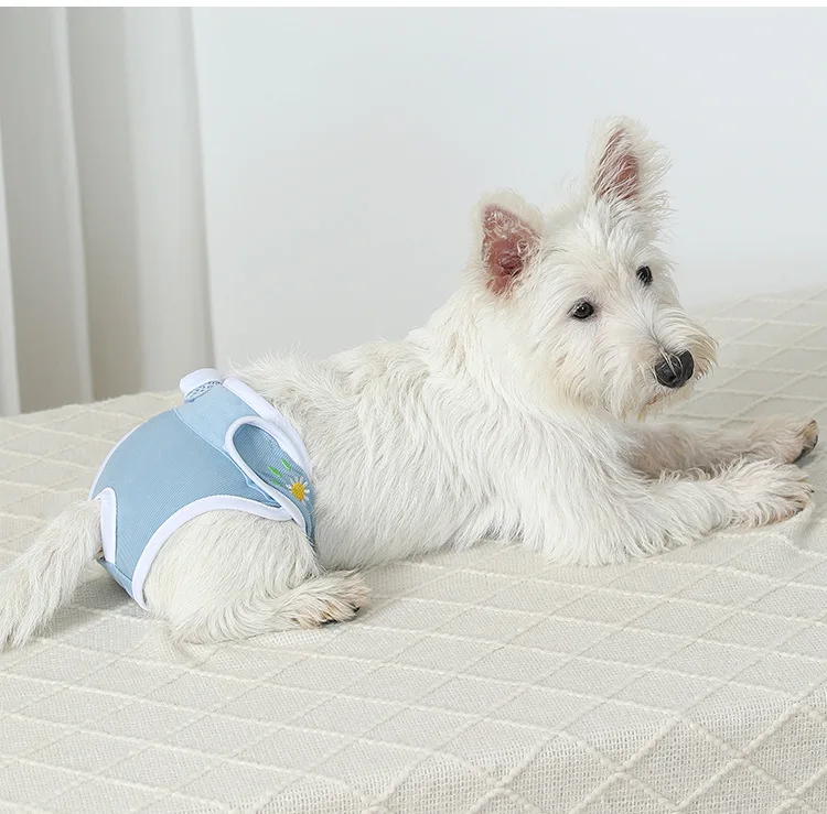 Portable Washable Dog Physiological Pants Leakproof Cartoon Dog Menstrual Pants Breathable Reusable Pet Diaper Cat