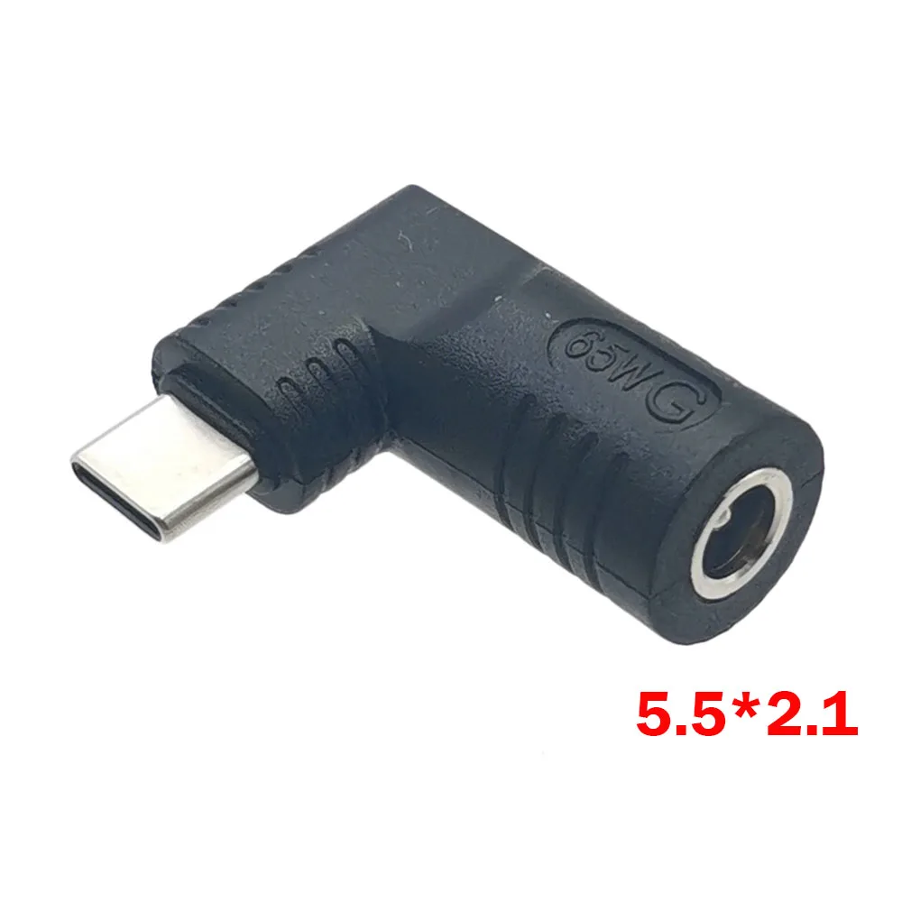 1pc 65W Power Charger Supply Adapter Connector DC 5.5*2.1 5.5*2.5 Female To USB Type C Male Plug Converter For Laptop