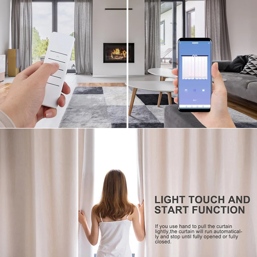 Jinashu Tuya electric Wifi  Curtain Runner Smart Crtains Zigbee Motor Curtain Rod Track Smart Life App Support Alexa Google Home