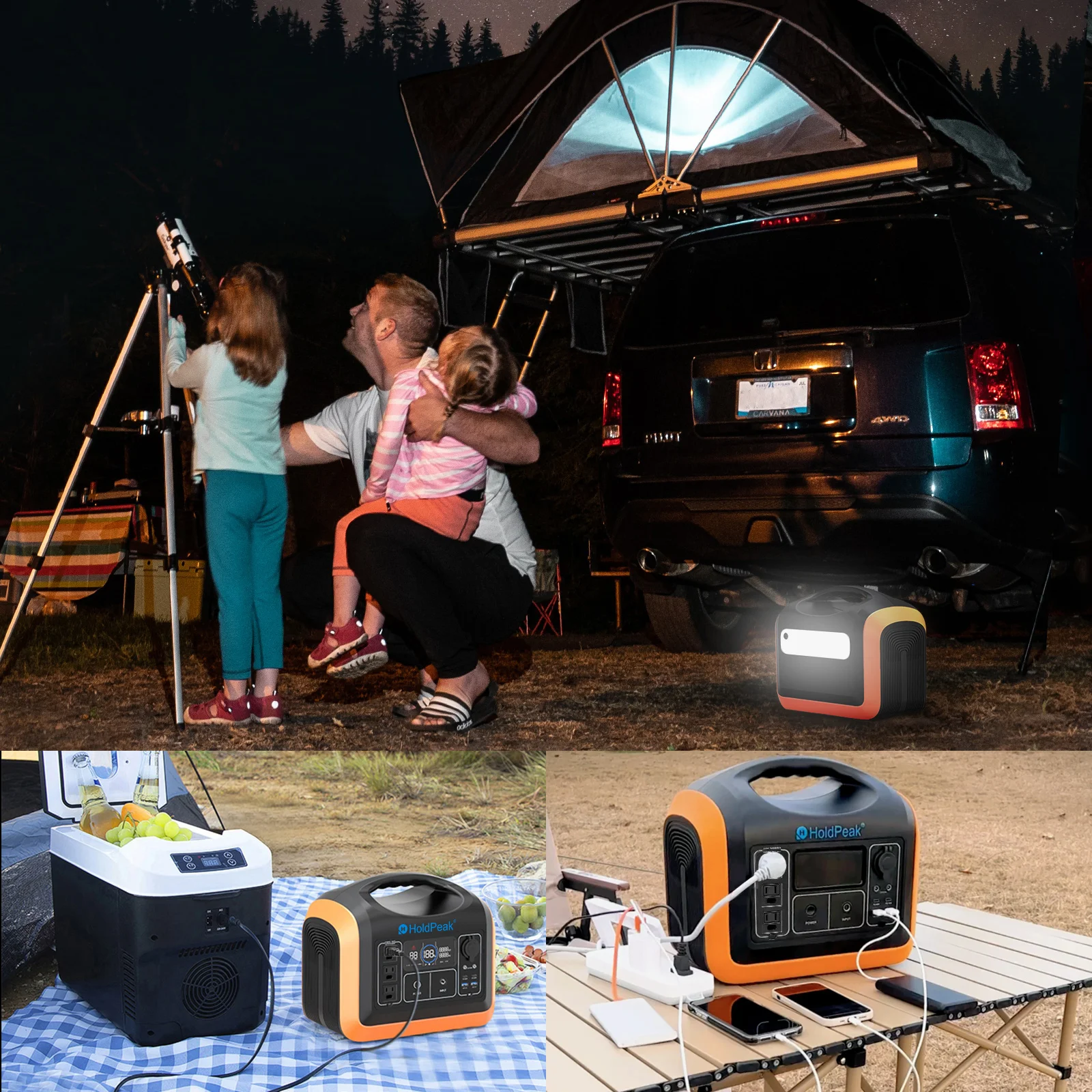 Portable Power Bank Station, Outdoor Solar, Huge Energy Brings, Car Charger, Emergency Power for Camping, 1000W, 200V, 252000mAh