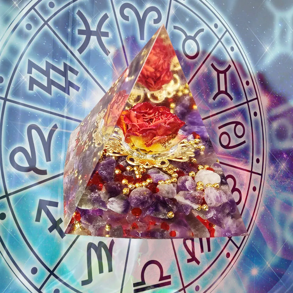 Natural Tiger Eye Orgonite Pyramid Crystals Energy Reiki Chakra Multiplier Amethyst Meditation Lucky Wealth Stone Crafts Jewelry