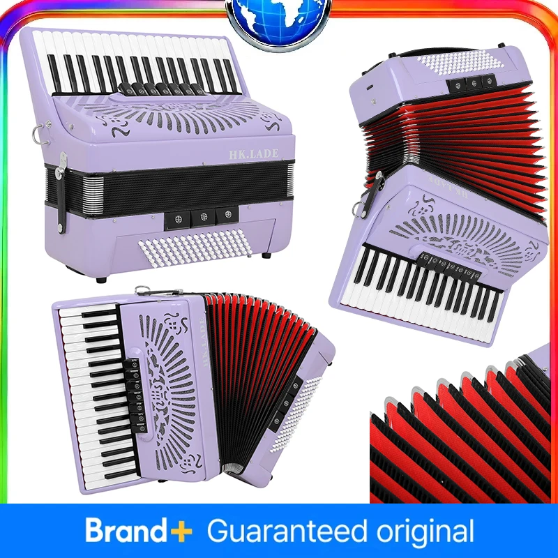 

HK·LADE AH-280 37-клавишный 96-бас-аккордеон с регистровыми переключателями — противоскользящие клавиши Профессиональный аккордеон из овчины сильфоны