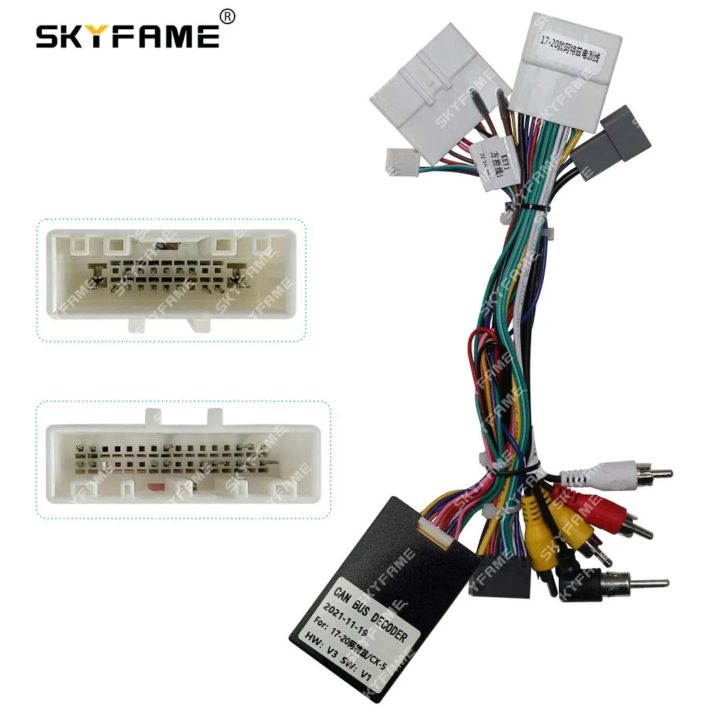 SKYFAME Car 16pin Wiring Harness Adapter Canbus Box Decoder Android Radio Power Cable For Mazda 6 Atenza CX-5 Mazda 3 Axela