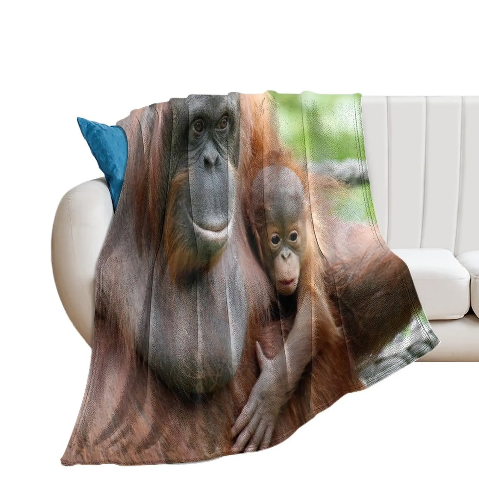 OrangUtan 003 Throw Blanket Bed christmas decoration Blankets