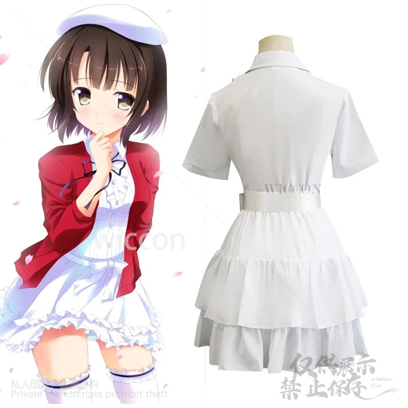 Anime Saenai Kanojo No Sodatekata Cosplay Katou Megumi Costume Dress Lovely Lolita Coat JK Uniform Cos Short Wigs Halloween Suit