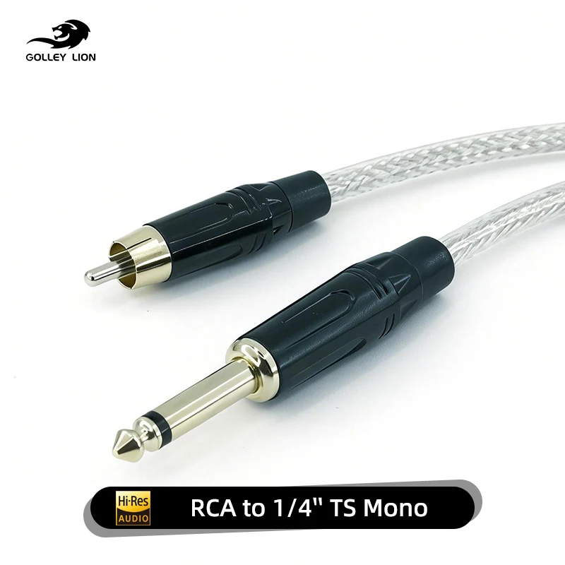 

1/4 Inch 6.35 to RCA Audio Cable 6.5mm TS Mono to RCA Jack Interconnect Cord for Phono Guitar Mixer Amplifier Speaker
