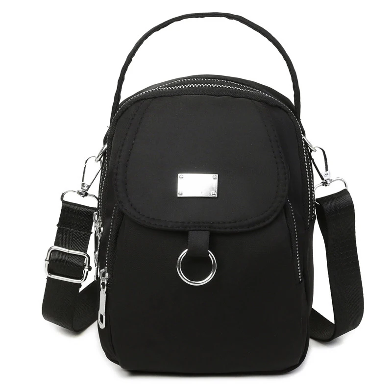 1 unidad de bolso de mensajero informal para mujer, bolso de hombro de Color sólido, bolso multifunción, bolso Oxford ligero multicapa, bolso cruzado