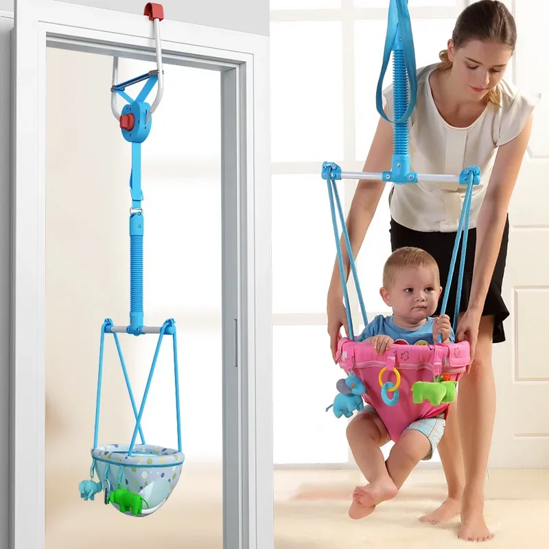 Baby Swing Bouncing Chair Toddler Indoor Multifunctional Hanging Seat Toy with Height Adjustable Jumping Fitness Frame Walk Belt