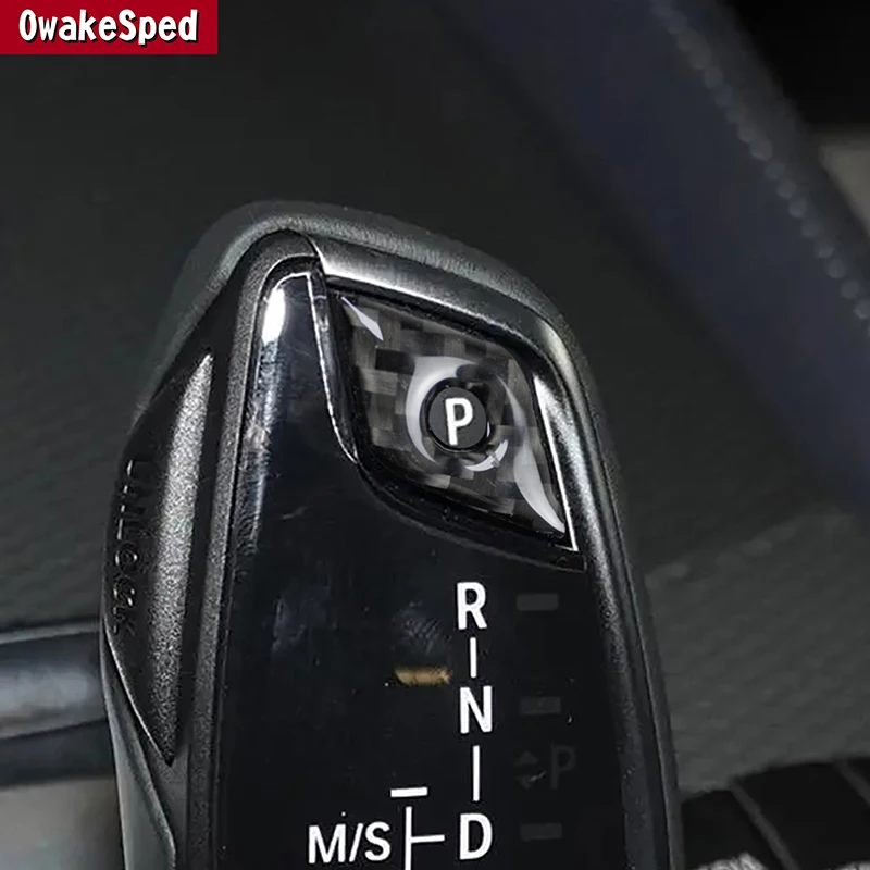 For BMW 5 Series G30 2018-21 Car Console P-gear Button Gear Panel Frame Trim Carbon Fiber Decoration Interior Sticker Accessory