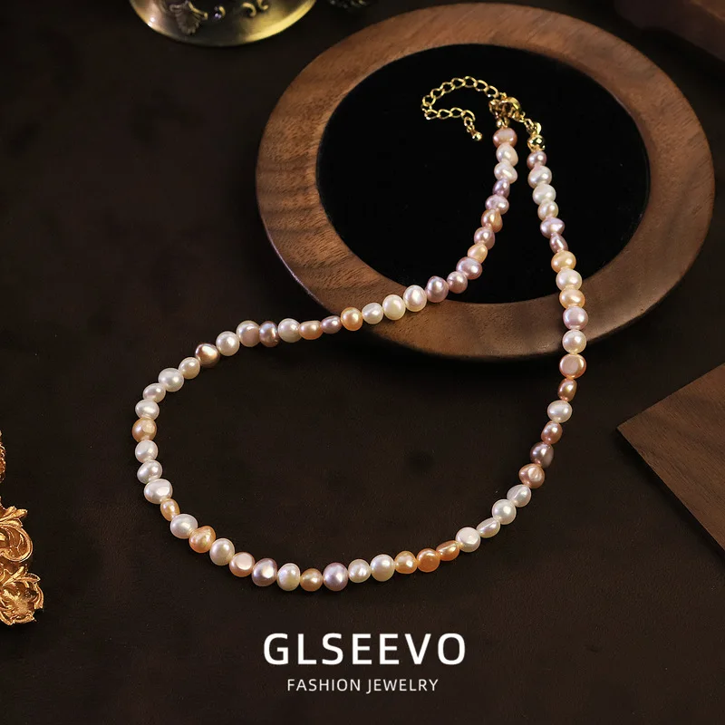 Natural Pearl , A Delicate Sweet Necklace Women, Neckline Clavicle, And Easy To Matc