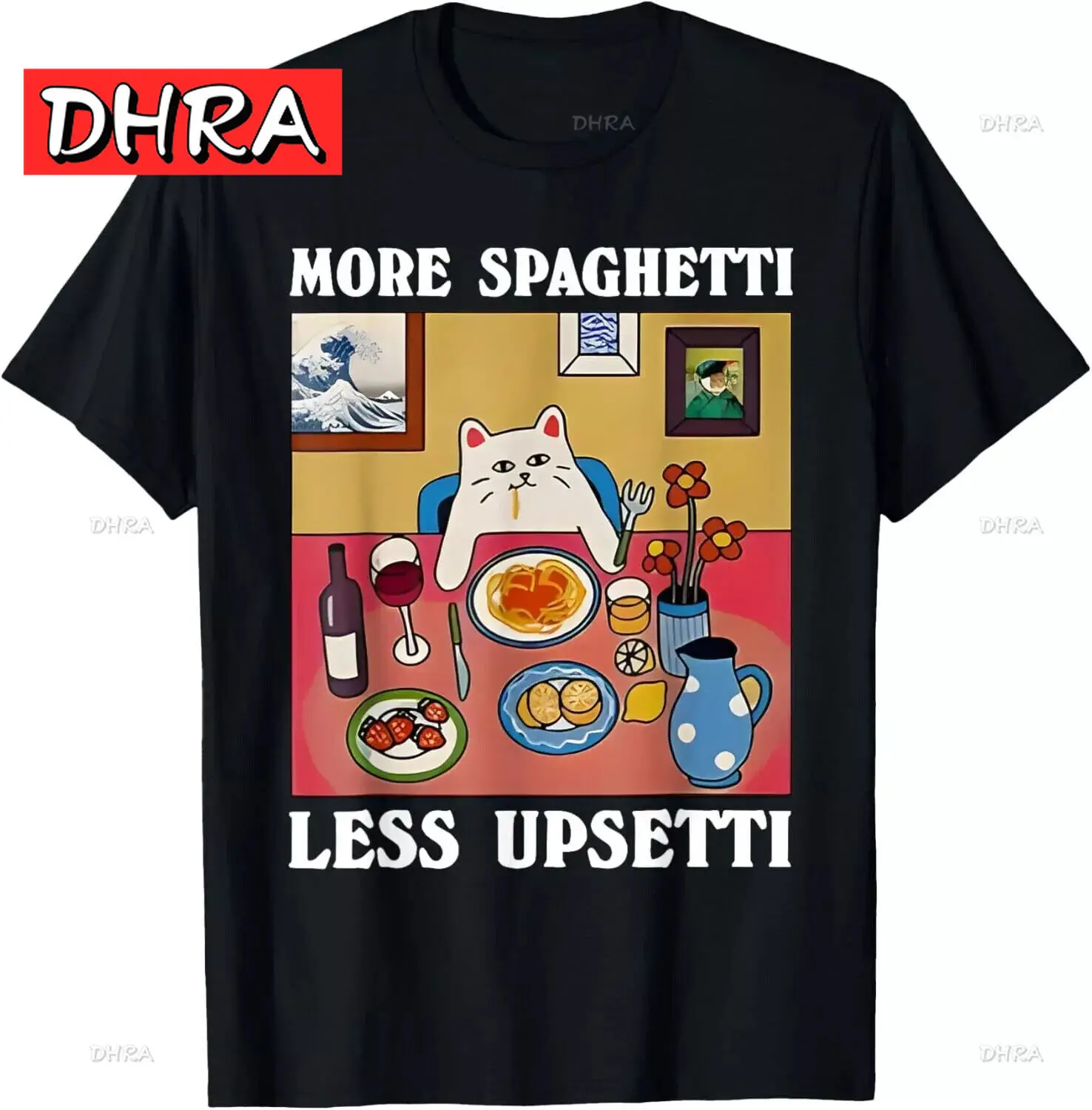 Más espaguetis menos invertido divertido lindo gato que dice cita camiseta Unisex camiseta lindo ropa de calle moderna camiseta encantador acogedor clásico