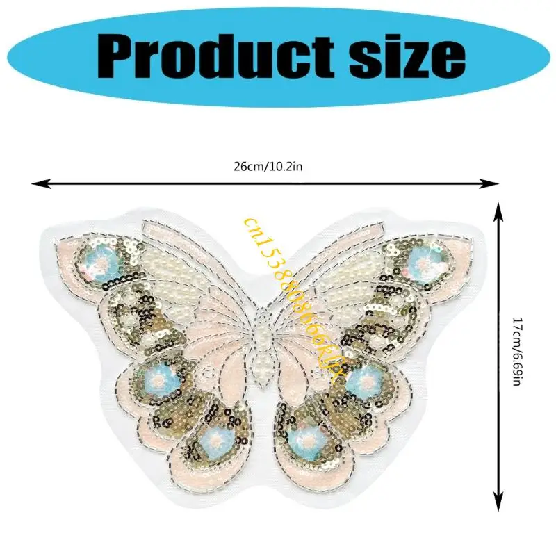Sparkling Butterfly Design With Glittering Sequins Decoration For Clothing Accessories And Craft Projects 066C