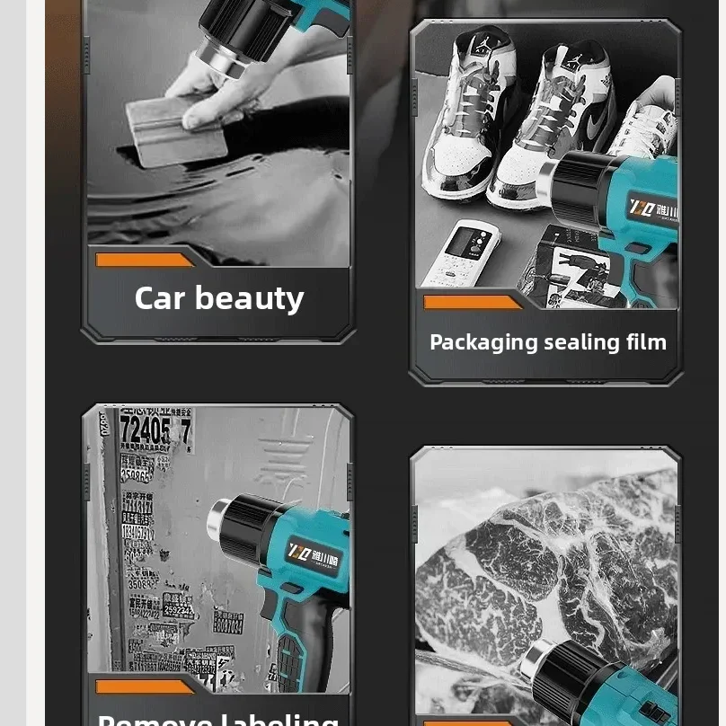 

110V/220V Cordless Heat Gun Lithium Battery Powered Portable High Power Blower for Car Wrapping Shrink Film DD