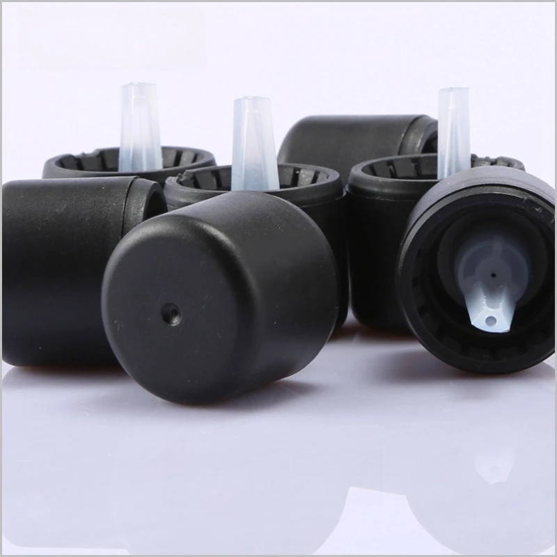 

10pcs/lot 18 Tooth Flat Top Anti-theft Gaia Black Essential Oil Bottle Cap 18410 Plastic Screw Cap Frosted Glass Bottle Cap