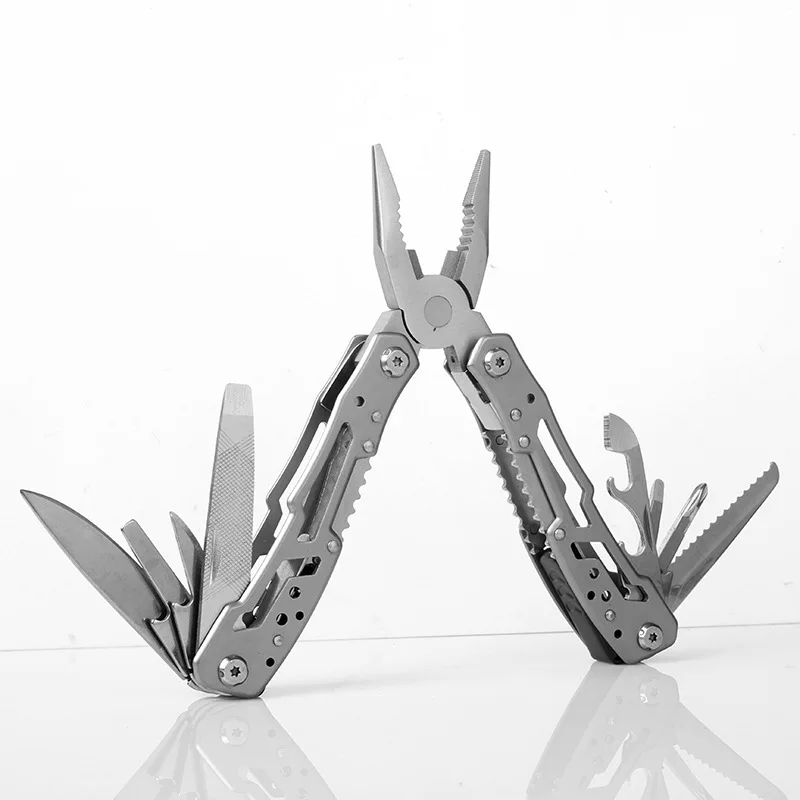 Stainless steel portable folding knife and pliers camping multi-tool outdoor emergency survival equipment hiking multi-tool