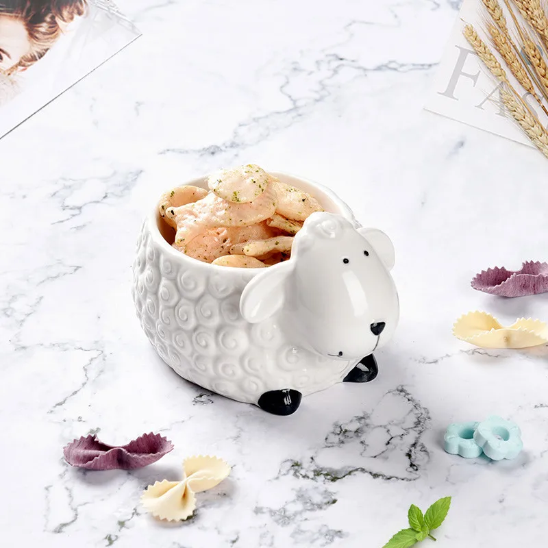 Creative Ceramic Bowl Household Tableware Set Girl Heart Student Children\'s Single Personality Lovely Supplementary Food Bowl