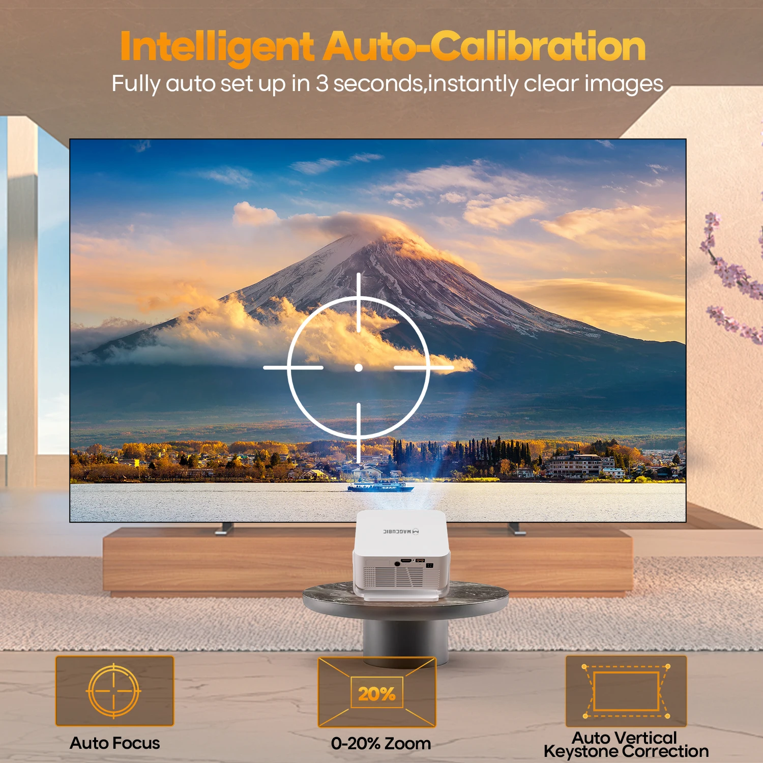 جهاز عرض Magcubic Auto Focus Android 14 4K 400ANSI 8K أصلي 720P HY300 Max مع Wifi6 BT5.4 Allwinner H726 محمول خارجي