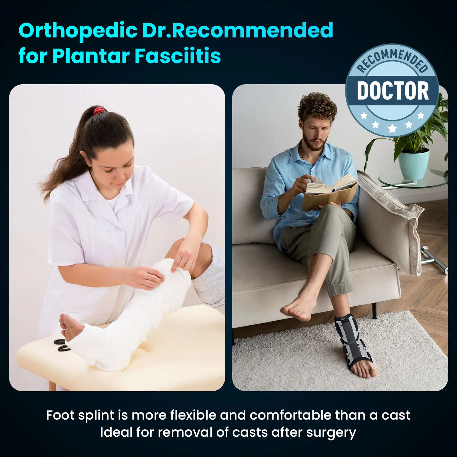 1 szt. Regulowany stabilizator kostki na zapalenie powięzi podeszwy stopy, ochraniacz, wsparcie stopy, zapalenie powięzi podeszwy stopy, łuk stopy, ból stopy, orteza na ścięgno Achillesa