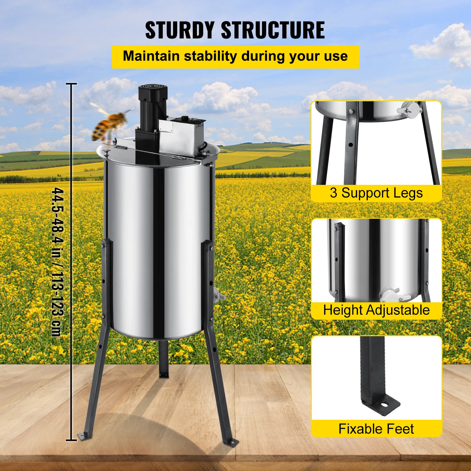 VEVOR Honey Extractor 2 3 4 Frame Manual Electric Stainless Steel Honeycomb Spinner Crank Honey Centrifuge Beekeeping Equipment