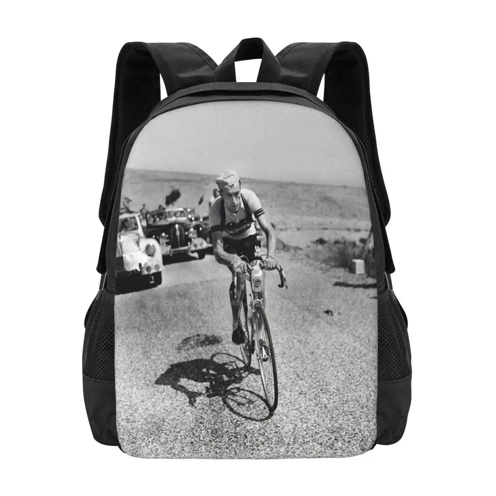 Climbs Cycling Hot Sale Schoolbag Backpack Fashion Bags Vintage Retro De Black And White Tour France Cycling Race Popular