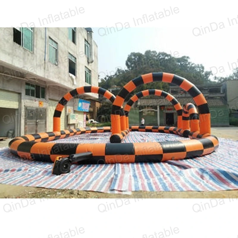 Kids Play Outdoor Sports Games Go Kart Race Track For Balls Inflatable Race Track